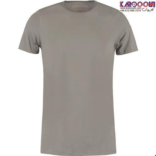 تیشرت یکرو پنبه یقه گرد طوسی