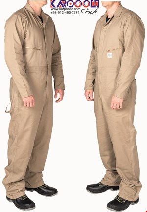 لباس کار یکسره کتان کرم