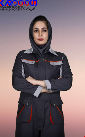 روپوش کار زنانه مدل بوفالو رنگ طوسی - استخانی