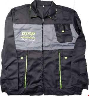 لباس کار طرح مهندسی بهران مشکی-طوسی با مغزی سبز