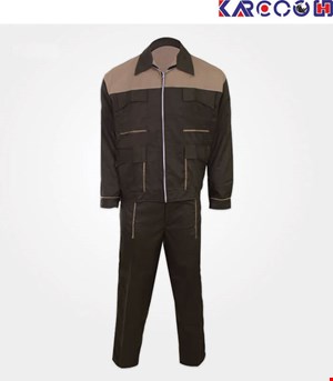 لباس کار طرح ایران خودرو قهوه ای _ کرم سایز M (تولید کننده لباس کار در تهران)